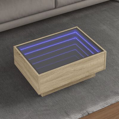 vidaXL Tavolino Salotto con LED Rovere Sonoma 70x50x30 cm Multistrato