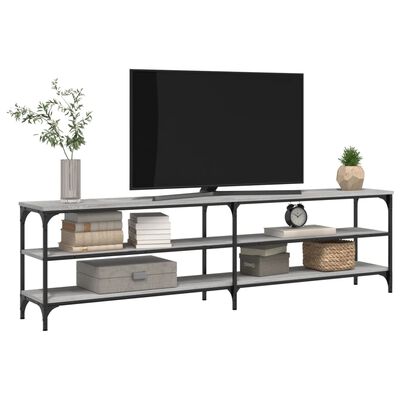 vidaXL Mobile TV Grigio Sonoma 180x30x50cm Legno Multistrato e Metallo