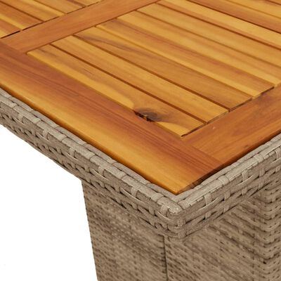 vidaXL Set Pranzo da Giardino 7 pz con Cuscini Beige Misto Polyrattan