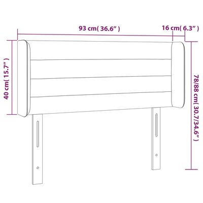 vidaXL Testiera ad Orecchio Grigio Chiaro 93x16x78/88 cm in Tessuto