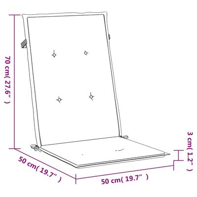 vidaXL Cuscini Sedia Schienale Alto 2 pz Blu Marino in Tessuto