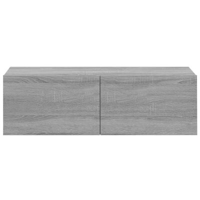 vidaXL Mobili TV Muro 2pz Grigio Sonoma 100x30x30 cm Legno Multistrato