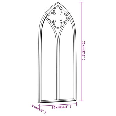 vidaXL Specchio da Giardino Sabbia 70x30 cm in Ferro per Uso Esterno