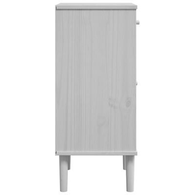 vidaXL Comodino SENJA Aspetto Rattan Bianco 40x35x80 cm in Legno Pino