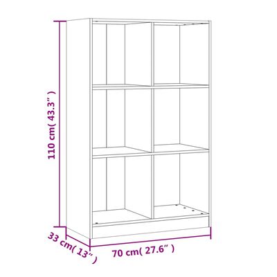 vidaXL Libreria Bianca 70x33x110 cm in Legno Massello di Pino