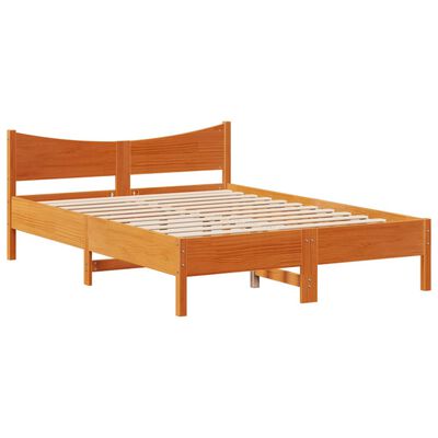 vidaXL Giroletto Cassetti Marrone Cera 140x190 cm Legno Massello Pino