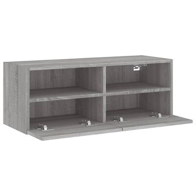 vidaXL Mobile TV a Parete Grigio Sonoma 80x30x30 cm Legno Multistrato