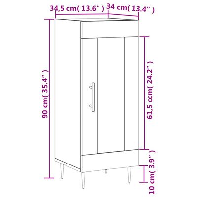 vidaXL Credenza Bianca 34,5x34x90 cm in Legno Multistrato