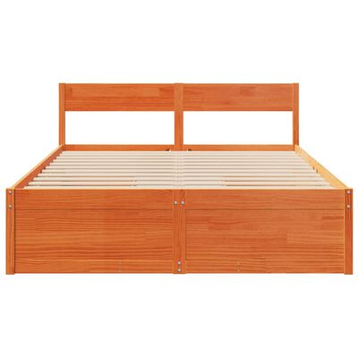 vidaXL Letto senza Materasso Marrone Cera 150x200 cm in Legno di Pino