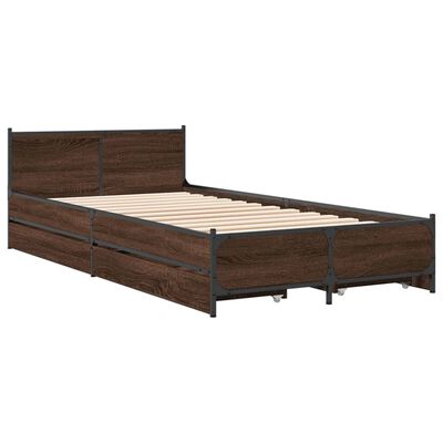 vidaXL Giroletto Cassetti Rovere Marrone 75x190 cm Legno Multistrato