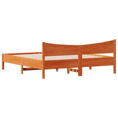 vidaXL Giroletto senza Materasso Marrone Cera 200x200 cm Legno di Pino