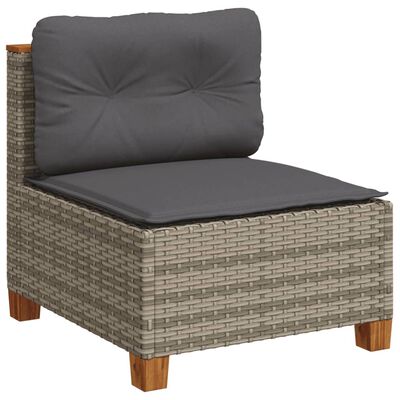 vidaXL Set Divano da Giardino 6 pz con Cuscini Grigio in Polyrattan