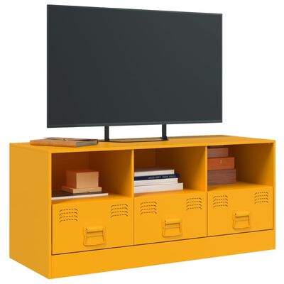 vidaXL Mobile Porta TV Giallo Senape 99x39x44 cm in Acciaio