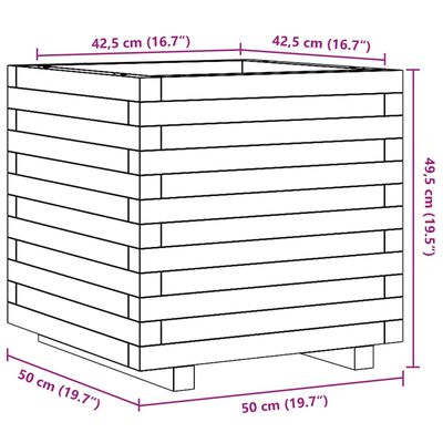 vidaXL Fioriera da Giardino Bianca 50x50x49,5cm Legno Massello di Pino