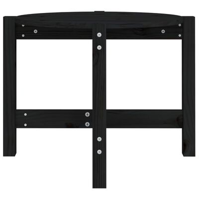 vidaXL Tavolino da Salotto Nero Ø 62,5x45 cm in Legno Massello di Pino