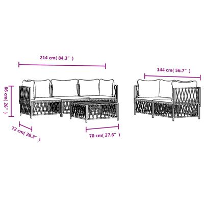 vidaXL Set Salotto da Giardino 6 pz con Cuscini in Acciaio Antracite