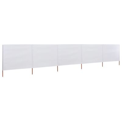 vidaXL Paravento a 5 Pannelli in Tessuto 600x160 cm Bianco Sabbia