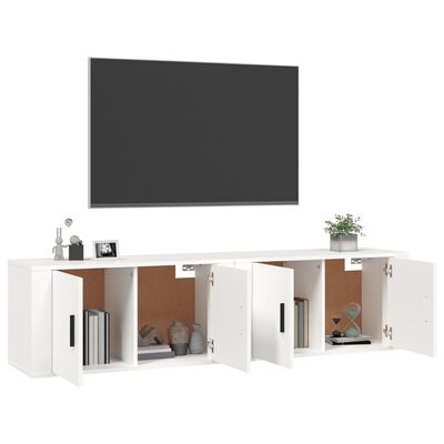 vidaXL Mobili Porta TV a Parete 2 pz Bianco 80x34,5x40 cm