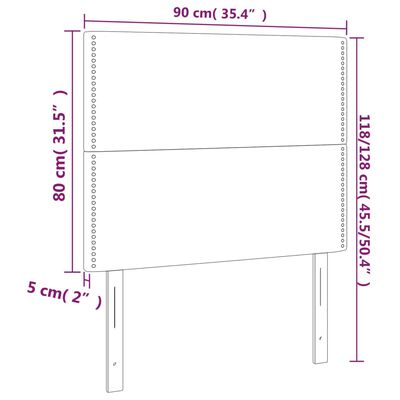 vidaXL Testiera 2 pz Blu 90x5x78/88 cm in Tessuto