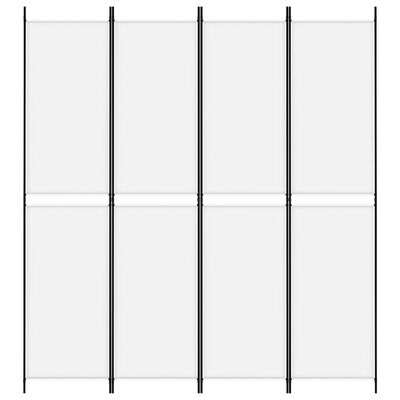 vidaXL Divisorio a 4 Pannelli Bianco 200x220 cm Tessuto