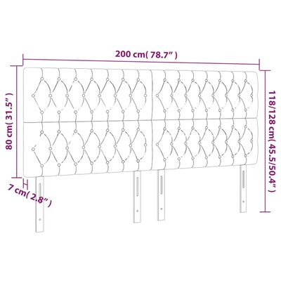 vidaXL Testiere 4 pz Blu Scuro 100x7x78/88 cm in Velluto