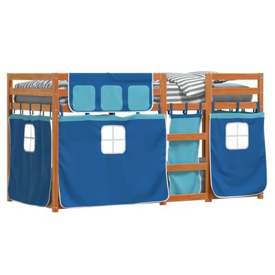 vidaXL Letto a Castello senza Materasso Blu 90x200cm Massello Pino