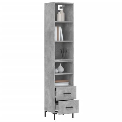 vidaXL Credenza Grigio Cemento 34,5x34x180 cm in Legno Multistrato