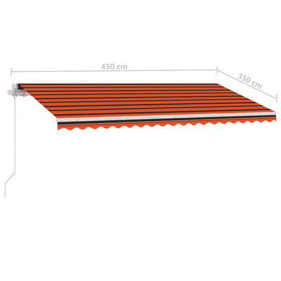 vidaXL Tenda da Sole Autoportante Manuale 450x350cm Arancione Marrone