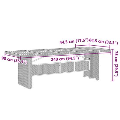 vidaXL Set Bistrò da Giardino 9 pz con Cuscini in Polyrattan Grigio