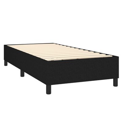 vidaXL Letto a Molle con Materasso e LED Nero 90x190 cm in Tessuto