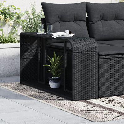 vidaXL Scaffali Portaoggetti 2 pz in Polyrattan Nero