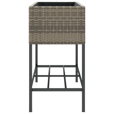 vidaXL Fioriere Giardino con Ripiani 2pz Grigie 90x40x75cm Polyrattan