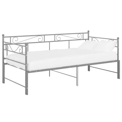 vidaXL Telaio Divano Letto Estraibile Grigio in Metallo 90x200 cm