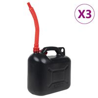 vidaXL Taniche Carburante Beccuccio Flessibile 3 pz Nero 10 L Plastica