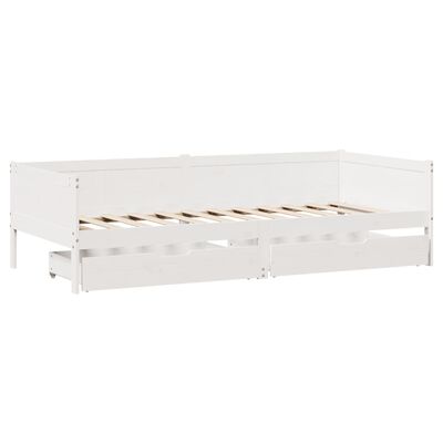 vidaXL Dormeuse con Cassetti Bianco 90x190 cm Legno Massello di Pino