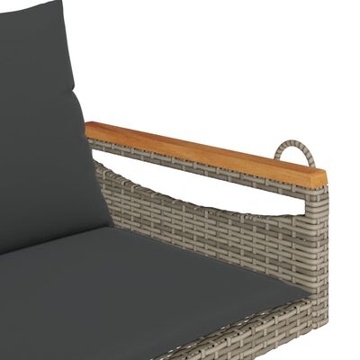 vidaXL Panchina Dondolo con Cuscini Grigia 109x62x40 cm in Polyrattan