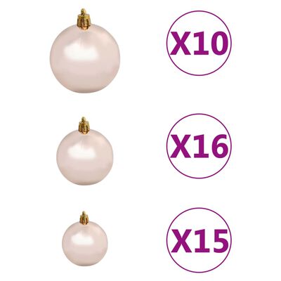 vidaXL Albero di Natale Preilluminato con Palline e Pigne 210 cm