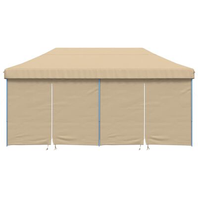 vidaXL Tendone per Feste Pieghevole Pop-Up con 4 Pareti Beige