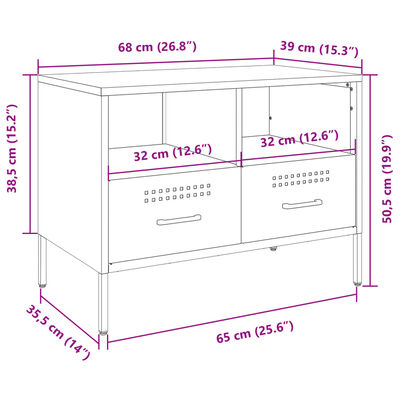 vidaXL Mobile TV Giallo Senape 68x39x50,5 cm in Acciaio