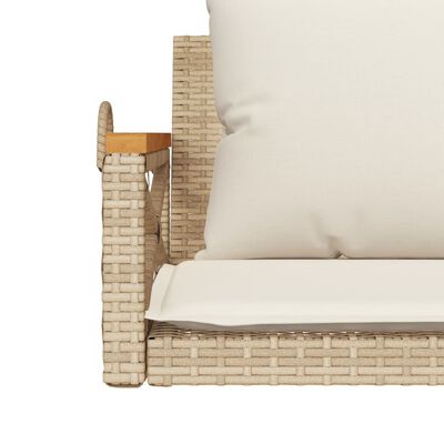 vidaXL Panchina a Dondolo con Cuscini Beige 109x62x40 cm in Polyrattan