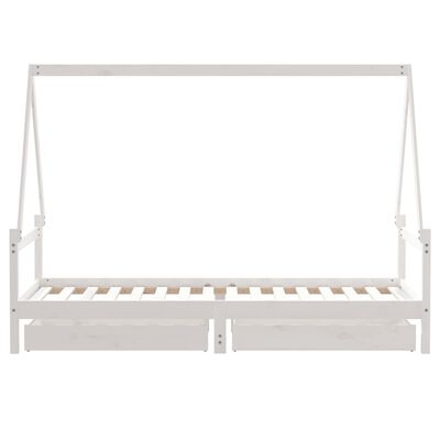 vidaXL Giroletto Bambini con Cassetti Bianco 90x200cm Massello di Pino