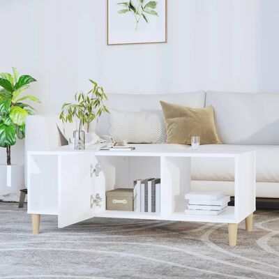 vidaXL Tavolino da Salotto Bianco 102x50x40 cm in Legno Multistrato