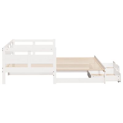 vidaXL Dormeuse Letto Estraibile e Cassetti Bianca 80x200cm Legno Pino