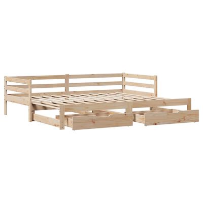 vidaXL Dormeuse Letto Estraibile e Cassetti Bianca 80x200cm Legno Pino