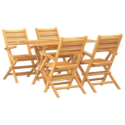 vidaXL Set da Pranzo per Giardino 5 pz in Legno Massello di Teak