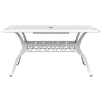 vidaXL Set da Pranzo da Giardino 5 pz Bianco in Alluminio Pressofuso