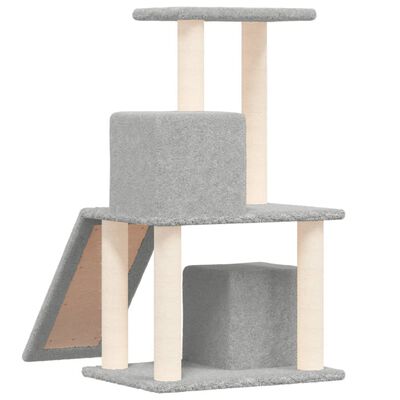 vidaXL Albero per Gatti con Tiragraffi in Sisal Grigio Chiaro 82 cm