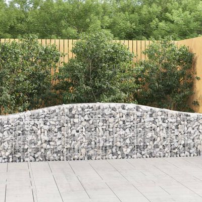 vidaXL Cesti Gabbioni ad Arco 4 pz 400x30x60/80 cm Ferro Zincato