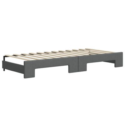 vidaXL Divano Letto Estraibile Cassetti Grigio Scuro 90x200cm Tessuto