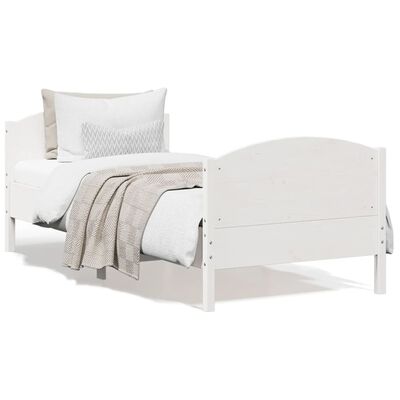 vidaXL Letto senza Materasso Bianco 90x200 cm Legno Massello di Pino